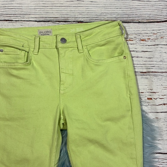 Anthropologie Pilcro Aloe Green The Yaya High Rise Crop Flare Jeans - Picture 9 of 10